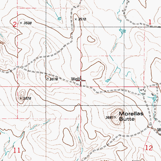 Topographic Map of 06S54E01CCCB01 Well, MT