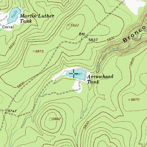 Topographic Map of Arrowhead Tank, AZ