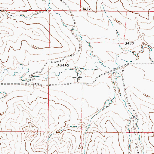 Topographic Map of 06S49E02CABB01 Well, MT