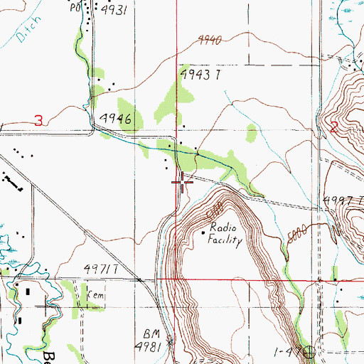 Topographic Map of 06S01W02CBCB01 Well, MT