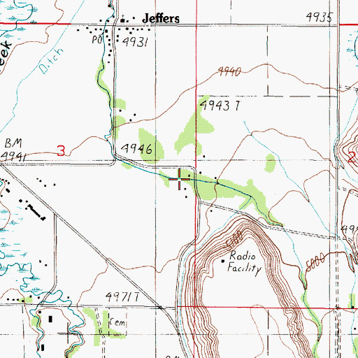 Topographic Map of 06S01W03DAAA01 Well, MT