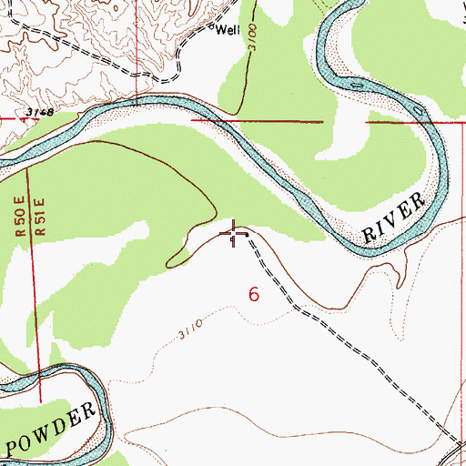 Topographic Map of 06S51E06BDAB01 Well, MT