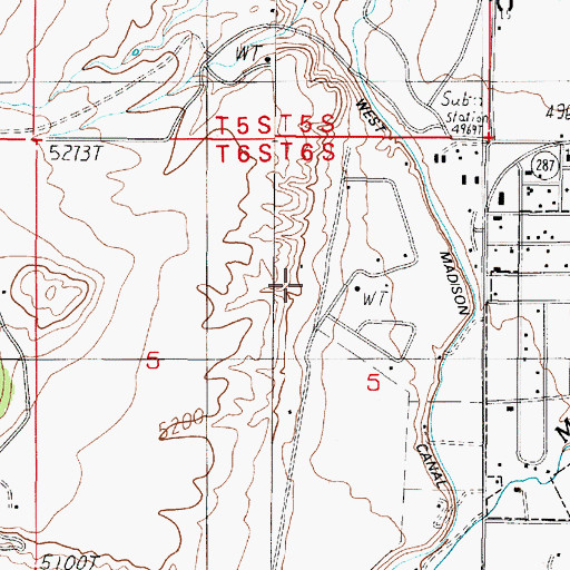 Topographic Map of 06S01W05ACBD01 Well, MT