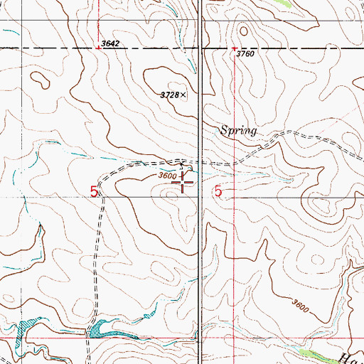Topographic Map of 06S55E05ADCA01 Well, MT
