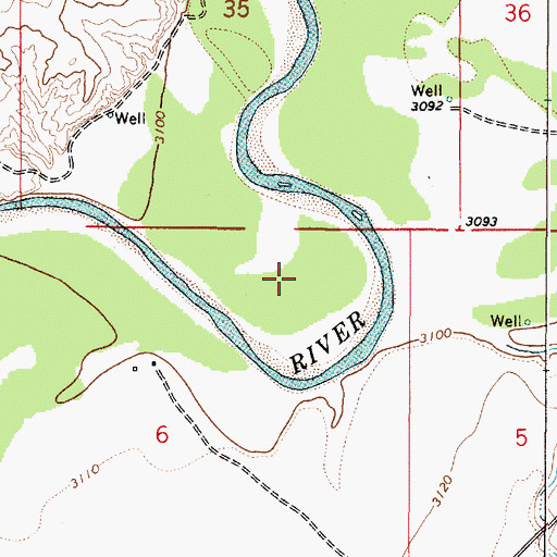 Topographic Map of 06S51E05BB__01 Well, MT