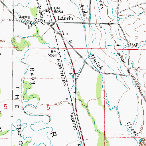 Topographic Map of 06S04W05AACB01 Well, MT