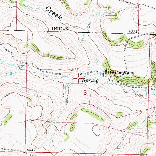 Topographic Map of 06S40E03BDDA01 Spring, MT