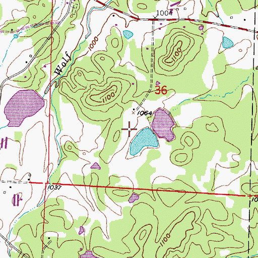 Topographic Map of Patchett Lake Dam, AR