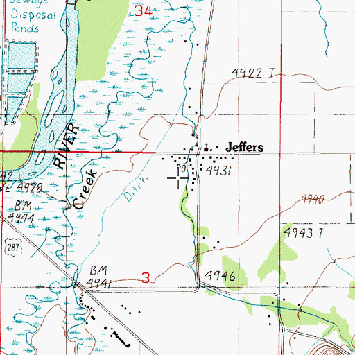 Topographic Map of 06S01W03ABAC01 Well, MT