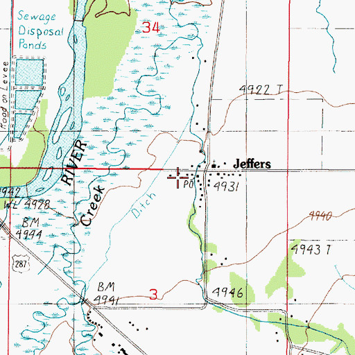 Topographic Map of 06S01W03ABAB01 Well, MT