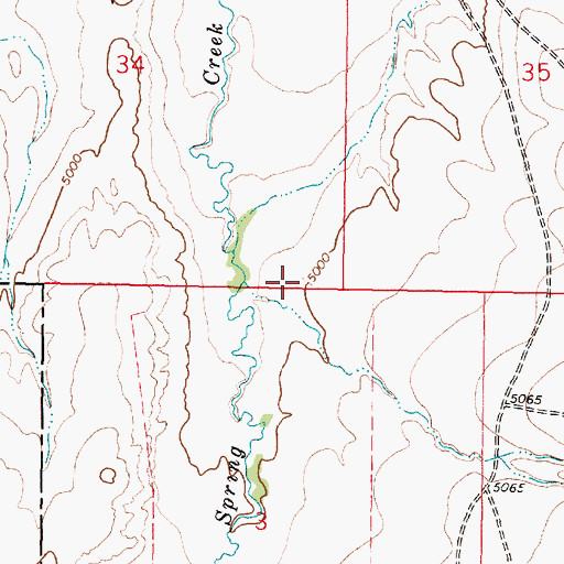 Topographic Map of 05S07W34DDDC01 Well, MT