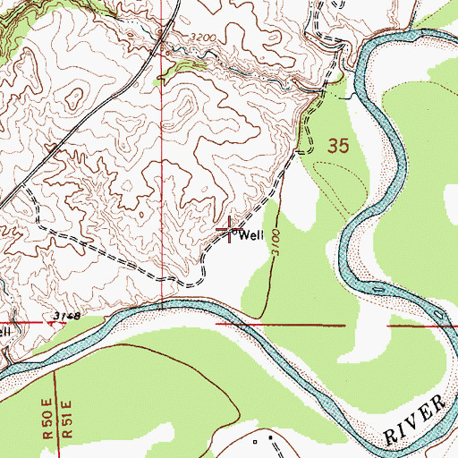 Topographic Map of 05S50E35CBDD01 Well, MT