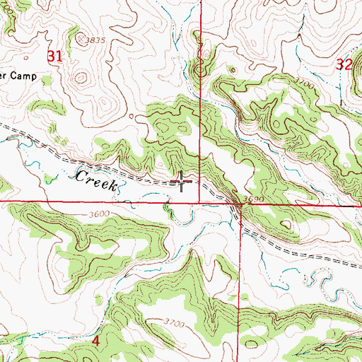 Topographic Map of 05S41E31DDDA01 Spring, MT