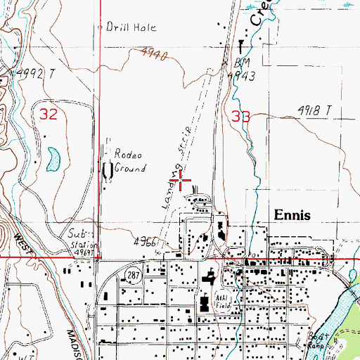 Topographic Map of 05S01W33CDBD01 Well, MT