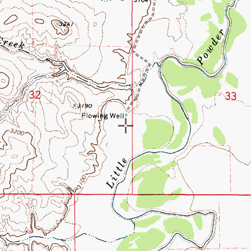 Topographic Map of 05S52E32ACD_01 Well, MT