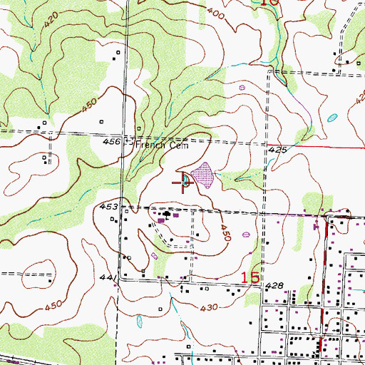 Topographic Map of Pyron Lake Dam, AR