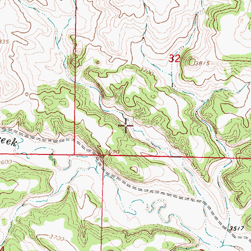 Topographic Map of 05S41E32CDBC01 Spring, MT
