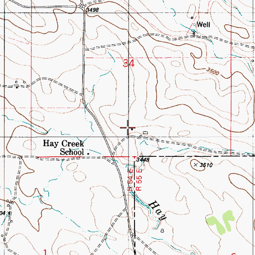 Topographic Map of 05S54E34DDAD01 Well, MT