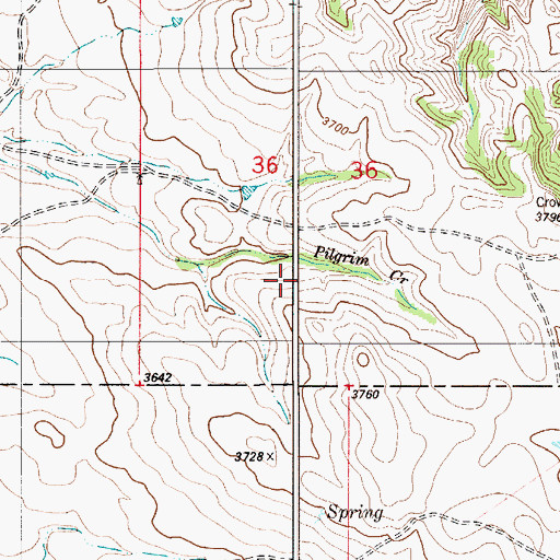 Topographic Map of 05S54E36CBB_01 Well, MT
