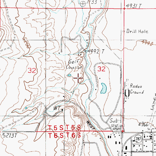Topographic Map of 06S01W05AABD01 Well, MT