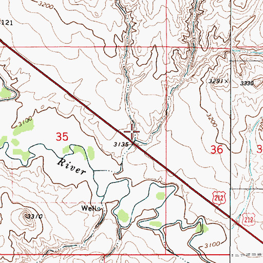 Topographic Map of 05S52E35ADCA01 Well, MT