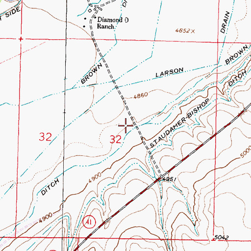 Topographic Map of 05S07W32ACC_01 Well, MT