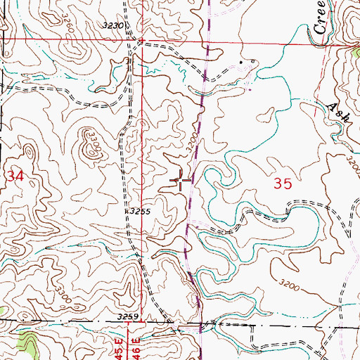 Topographic Map of 05S45E35BCDC01 Well, MT