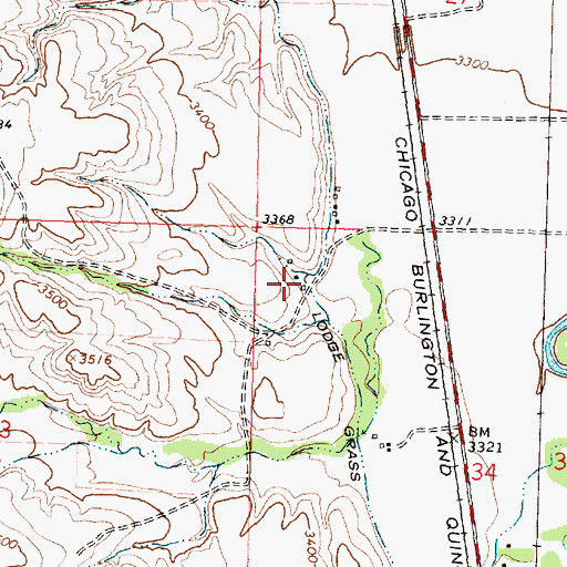Topographic Map of 05S35E34BBBD01 Well, MT