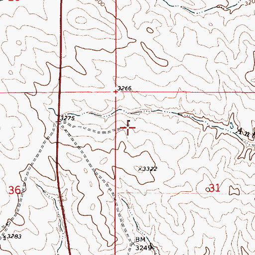 Topographic Map of 05S52E31BBCA01 Well, MT