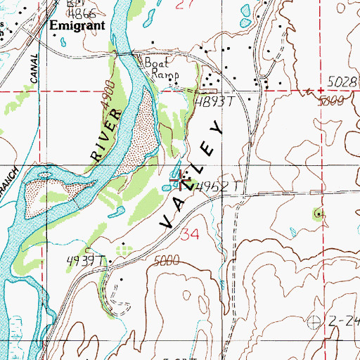 Topographic Map of 05S08E34ACB_01 Spring, MT