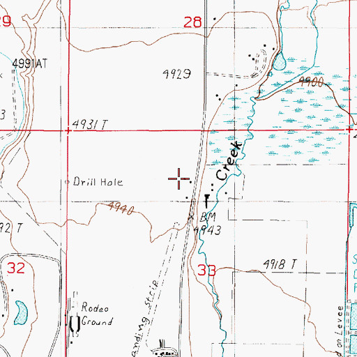 Topographic Map of 05S01W33BADB01 Well, MT