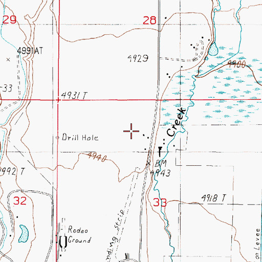 Topographic Map of 05S01W33BADB01 Well, MT