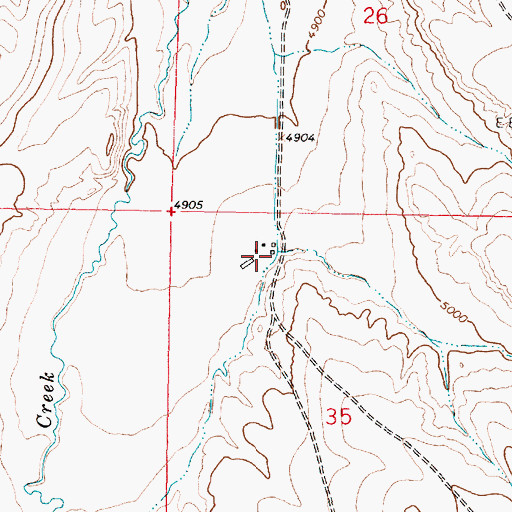 Topographic Map of 05S07W35BBA_01 Well, MT