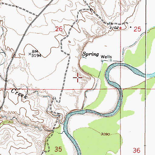 Topographic Map of 05S50E26DDBA01 Well, MT