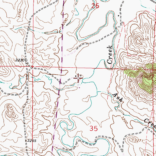 Topographic Map of 05S45E35BAAC01 Well, MT