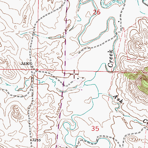 Topographic Map of 05S45E35BABA01 Well, MT