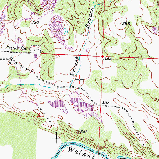 Topographic Map of M C Jones Lake Number One, AR