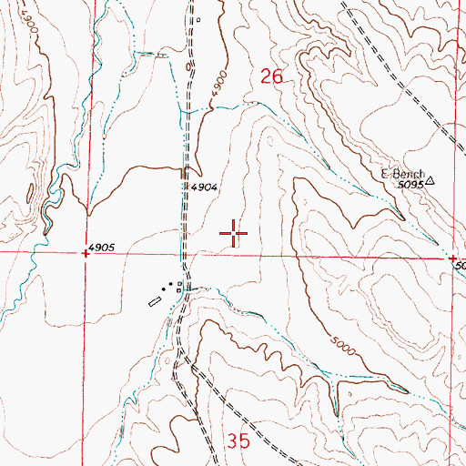 Topographic Map of 05S07W26CDD_01 Well, MT