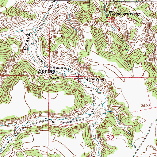 Topographic Map of 05S45E32BABB01 Well, MT