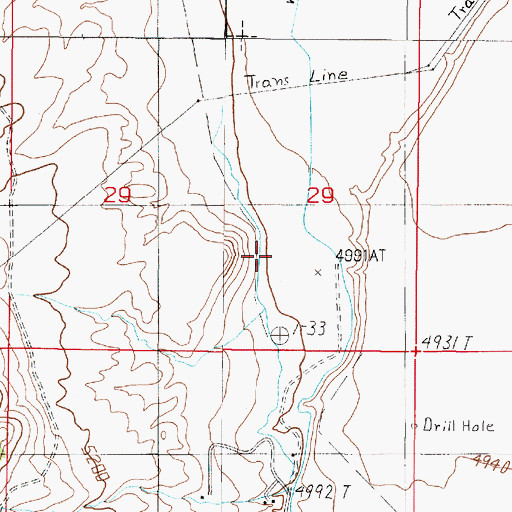 Topographic Map of 05S01W28DCA_01 Spring, MT
