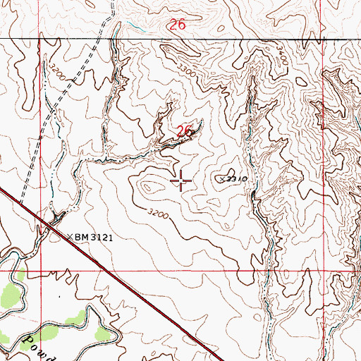 Topographic Map of 04S52E23DCBB01 Well, MT