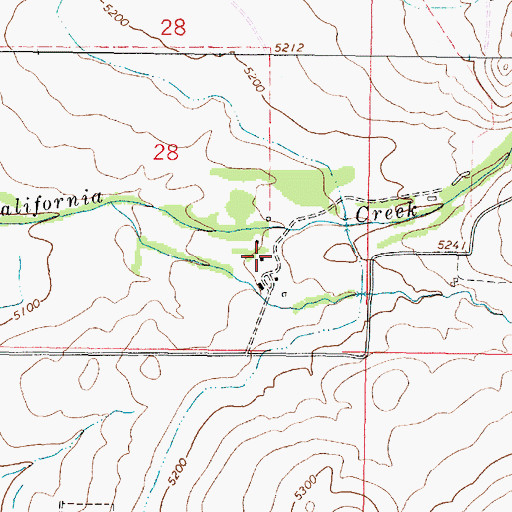 Topographic Map of 05S04W28DDBB01 Well, MT