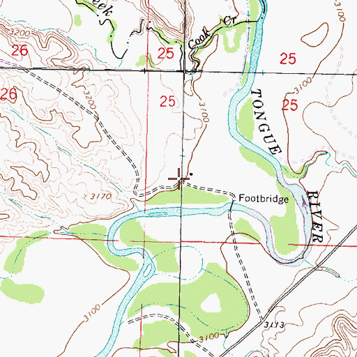 Topographic Map of 05S42E25CCAB01 Well, MT
