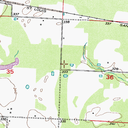 Topographic Map of Pullen Lake Dam, AR