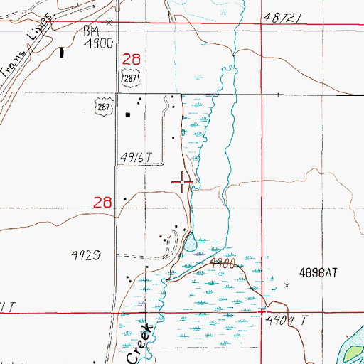 Topographic Map of 05S01W28DABC02 Well, MT