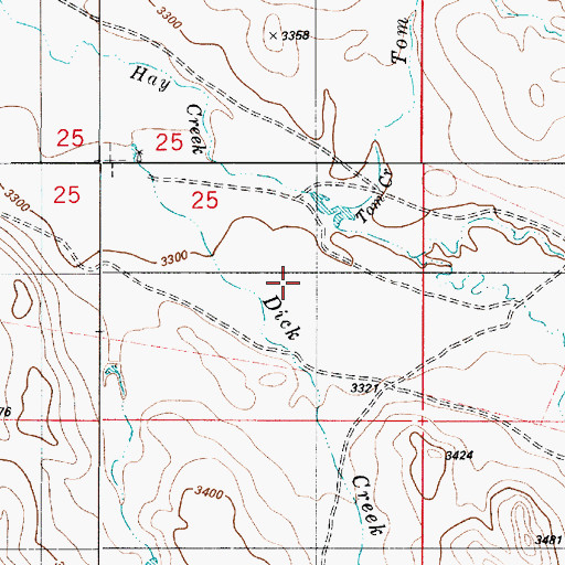 Topographic Map of 05S53E25BDD_01 Well, MT