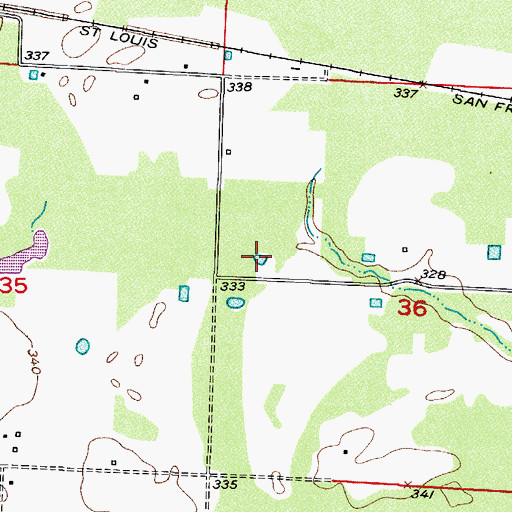 Topographic Map of Pullen Lake, AR