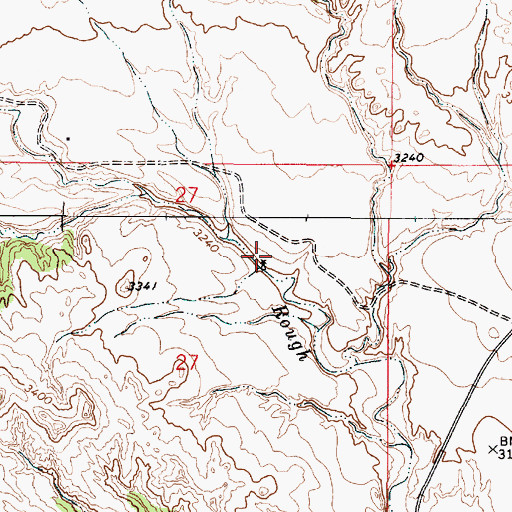 Topographic Map of 05S50E27ABDD01 Well, MT