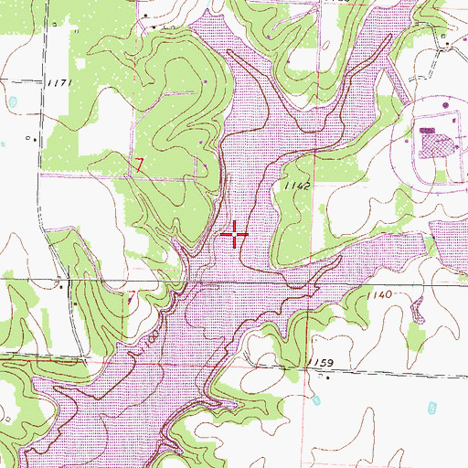 Topographic Map of Lake Flint Creek, AR