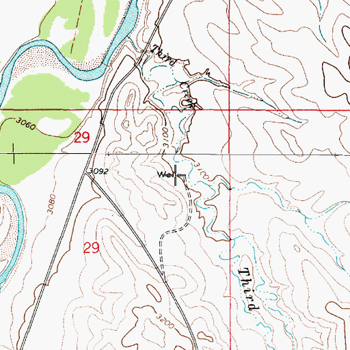 Topographic Map of 05S51E29AADC01 Well, MT